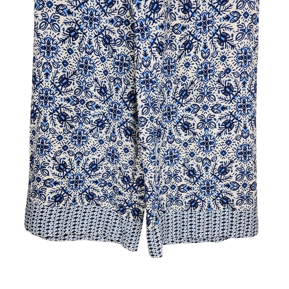 Joie Linen Blend Cropped Pants Boho Blue Print 4 - Picture 4 of 11